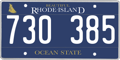 RI license plate 730385