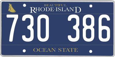 RI license plate 730386