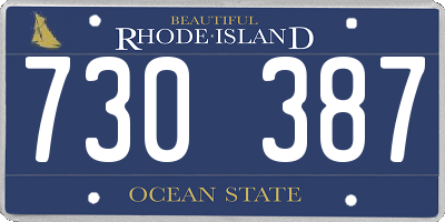 RI license plate 730387