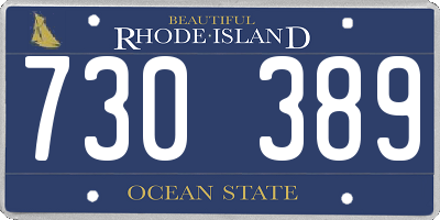 RI license plate 730389
