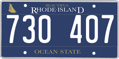 RI license plate 730407