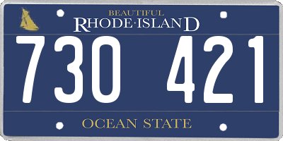 RI license plate 730421