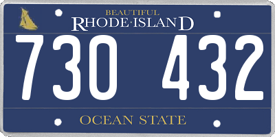 RI license plate 730432