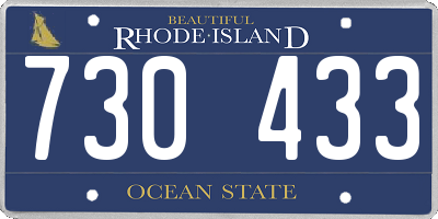 RI license plate 730433