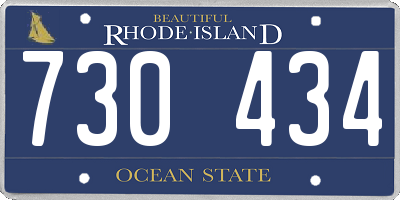 RI license plate 730434