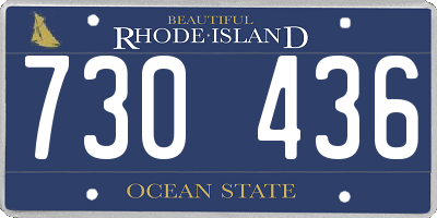 RI license plate 730436