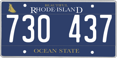 RI license plate 730437