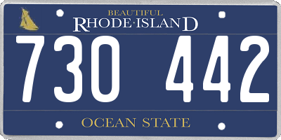 RI license plate 730442