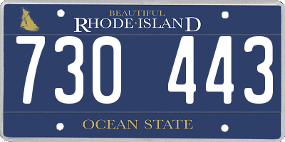RI license plate 730443