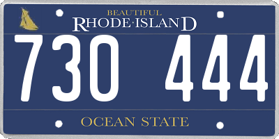 RI license plate 730444