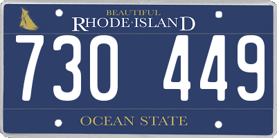 RI license plate 730449