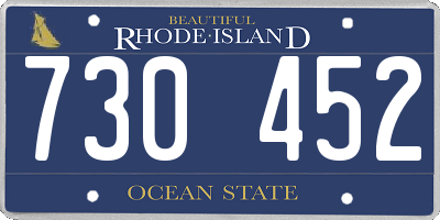 RI license plate 730452