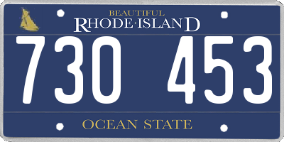 RI license plate 730453