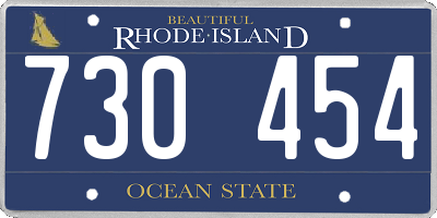 RI license plate 730454