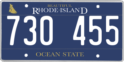 RI license plate 730455