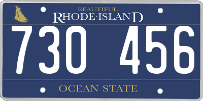 RI license plate 730456