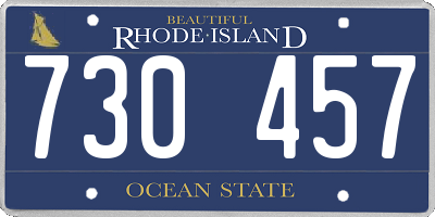 RI license plate 730457