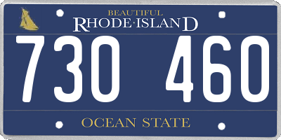 RI license plate 730460