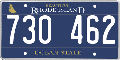 RI license plate 730462