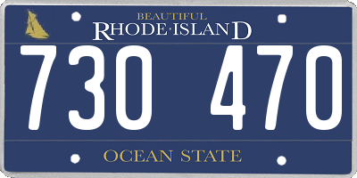 RI license plate 730470