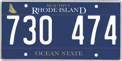 RI license plate 730474