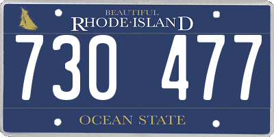 RI license plate 730477