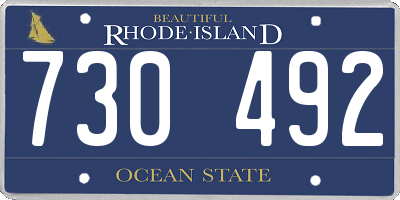 RI license plate 730492