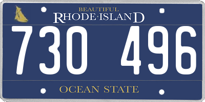 RI license plate 730496