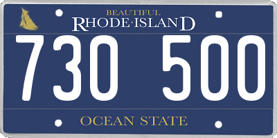 RI license plate 730500