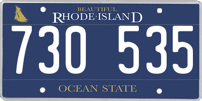 RI license plate 730535