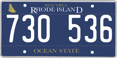 RI license plate 730536