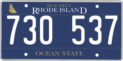 RI license plate 730537