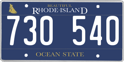 RI license plate 730540