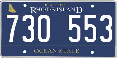 RI license plate 730553