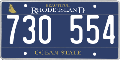 RI license plate 730554