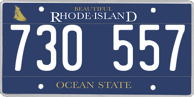 RI license plate 730557
