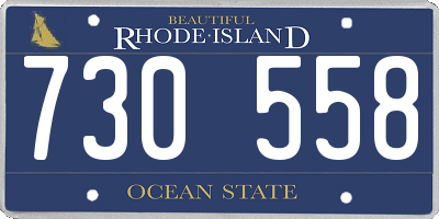 RI license plate 730558