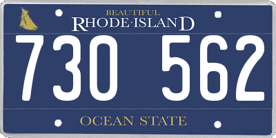 RI license plate 730562