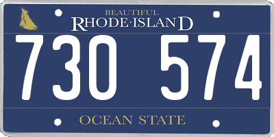 RI license plate 730574