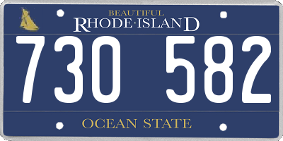 RI license plate 730582