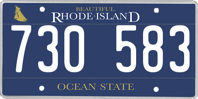 RI license plate 730583