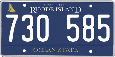 RI license plate 730585