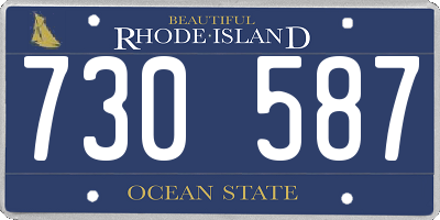 RI license plate 730587