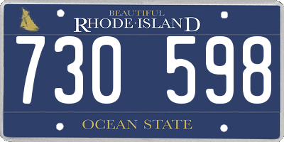 RI license plate 730598