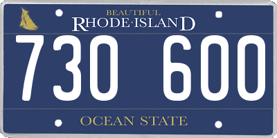 RI license plate 730600