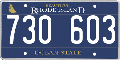 RI license plate 730603