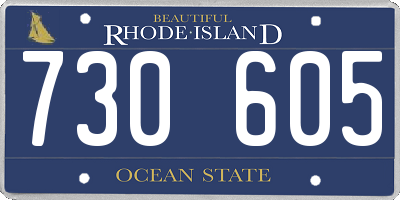 RI license plate 730605