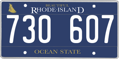 RI license plate 730607