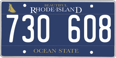 RI license plate 730608