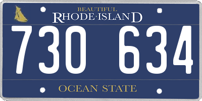 RI license plate 730634